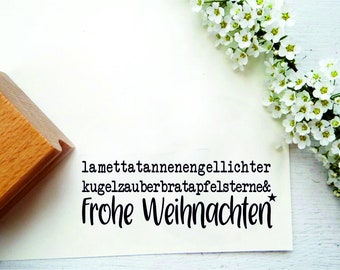 Stempel "lamettatannenengellichter.... &Frohe Weihnachten"