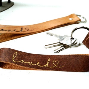 Leather keychain personalized with name, text image 7