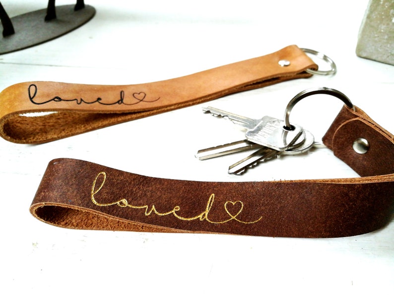 Leather keychain personalized with name, text image 7