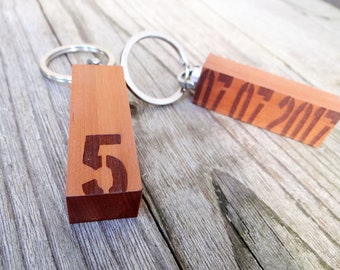 key ring "wooden wedding"