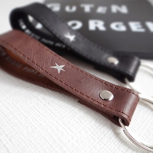 Personalized leather keychain with text image 1