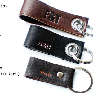 you&me desired initials leather key ring image 2