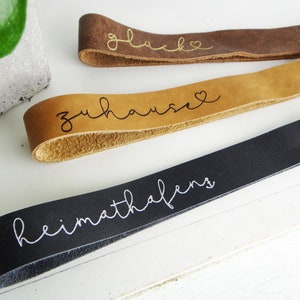 Leather keychain personalized with name, text image 2