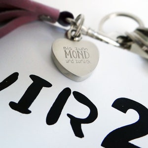 personalized keychain to the moon and back heart image 4