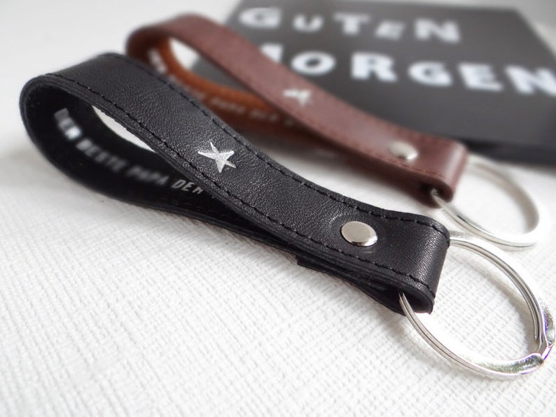 Personalized leather keychain with text image 4