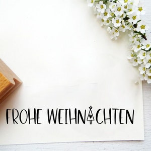 Stempeltext "Frohe Weihnachten" für Weihnachtspost, Weihnachtskarten, Geschenkanhänger oder Geschenktüten