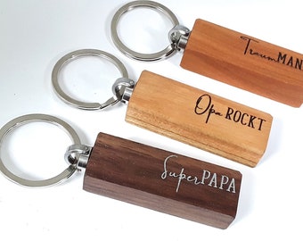 Wooden keychain with text of your choice