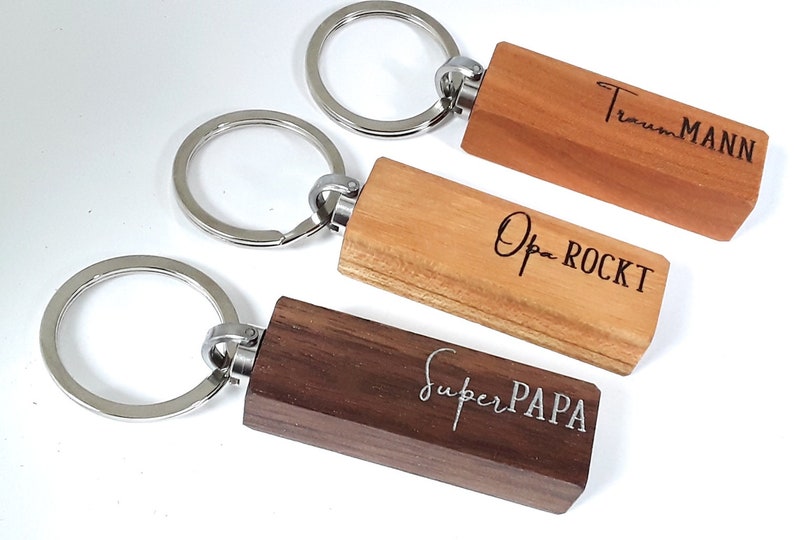 Wooden keychain with text of your choice image 1