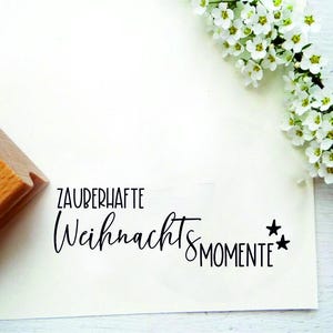Stamp text &quot;magical Christmas moments&quot; for Christmas mail, Christmas gifts, Christmas cards, gift tags