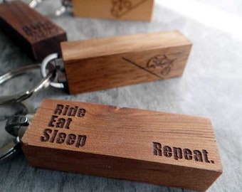 Personalized key ring wooden pendant bicycle - key ring made of wood