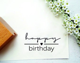 small stamp "happy birthday" for cards, labels, wrapping paper
