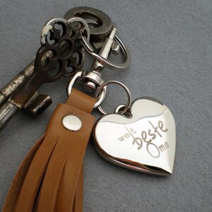 Personalized leather keychain, gift grandma, grandmother, text of your choice image 2