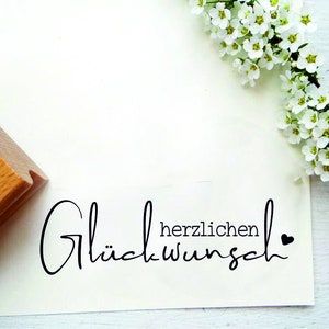 Stempeltext "herzlichen Glückwunsch" für Geburtstagskarten Jubiläumskarten, Geschenkanhänger, Etiketten