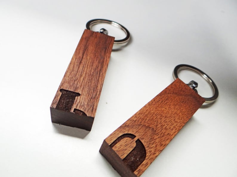 Key ring made of wood puzzle image 1