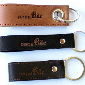 Personalized Leather Key Ring Dad image 2