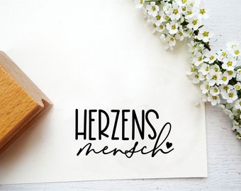 kleiner Stempel "herzensmensch" für Karten, Etiketten, Geschenkpapier