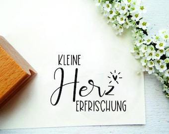 Stempel "kleine Herzerfrischung" für kleine Geschenke, Mitbringsel, Gutscheine oder Geschenkpapier