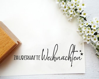 Stempel "zauberhafte Weihnachten" für Karten, Geschenkanhänger oder Geschenktüten