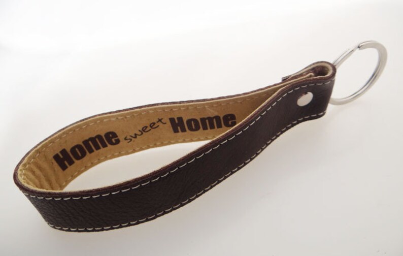 home sweet home leather keychain image 2