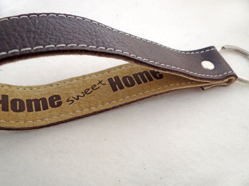 home sweet home leather keychain image 3