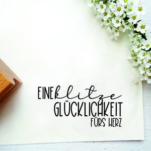 Stempel eine klitzeglücklichkeit fürs herz für Etiketten Geschenkanhänger, kleine Geschenke Bild 1