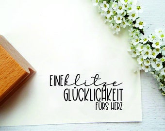 Stempel "eine klitzeglücklichkeit fürs herz" für Etiketten Geschenkanhänger, kleine Geschenke