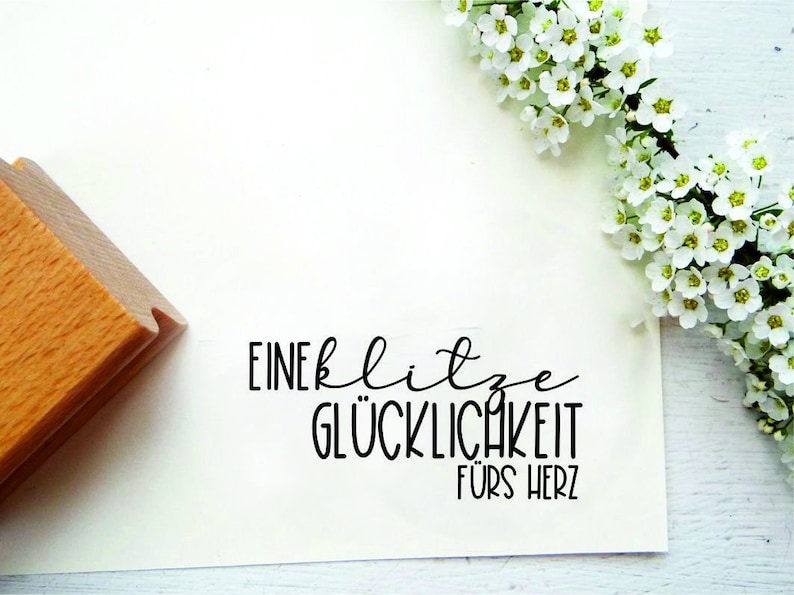 Stempel eine klitzeglücklichkeit fürs herz für Etiketten Geschenkanhänger, kleine Geschenke Bild 1