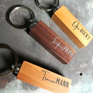 Wooden keychain with text of your choice image 3