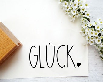 Stempel "Glück" für Dankekarten, Karten, Geschenkanhänger, Tüten, Geschenktüten