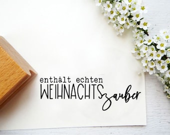 Stempel "enthält echten Weihnachtszauber" für Weihnachtspost, Geschenkanhänger, Weihnachtsgeschenke, Geschenkpapier