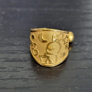 No.H 0099   24k 2023 Baby Ring, Year of the rabbit 순금 토끼 돌반지 3.75 grams