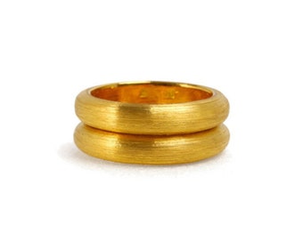 9.5 grams  99.9% pure 24k gold double simple ring one ring