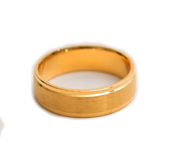 Menjewell New Collection Plain Gold Plated Flat Pipe Cut Plain Design Ring  | Silver ring designs, Rings for men, Mens rings online