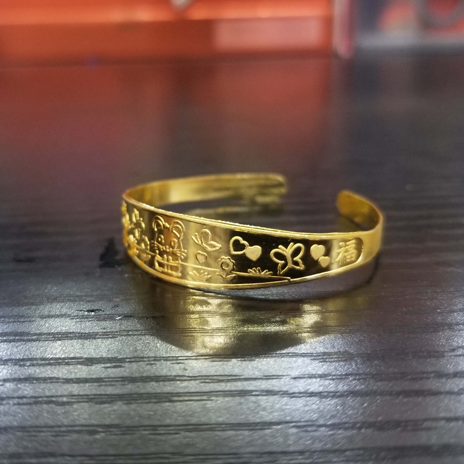 24k Gold Baby 99.9 Pure Gold Bracelet 7.5 Grams Year of Mouse Etsy