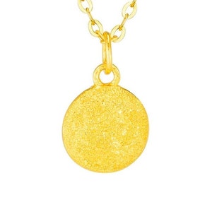 24k  99.9%  gold  round pendent 3.75 grams
