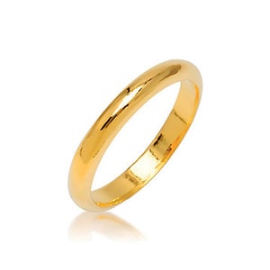 3.75 grams  99.9% pure 24k gold 2.7mm simple ring