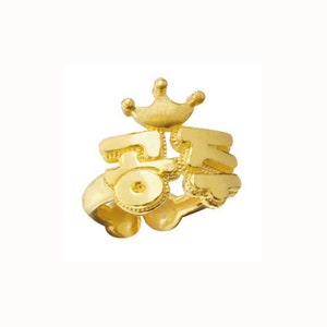 돌반지 공주  24k Gold Baby Ring 99.9% Pure Gold 1st year birthday ring 3.75 grams + lucky pouch set
