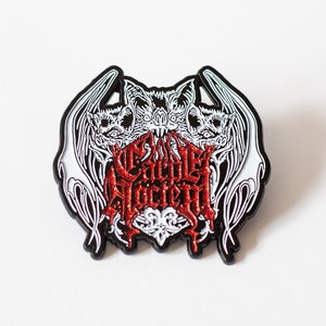 Carpe Noctem / Seize the Night - 3 headed vampire bat enamel pin / Halloween / Goth / Metal / Lapel Pin