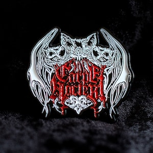 Carpe Noctem Enamel Pin | 3-Headed Bat | Gothic Horror Pin | Vampirecore Gift | Alt Fashion Accessory | Seize the Night | Coffin Core