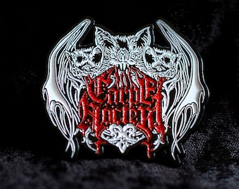 Carpe Noctem Enamel Pin | 3-Headed Bat, Gothic Vampirecore