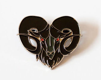 Baphomet / Black Phillip enamel pin - Iren Horrors - Black Ram goth halloween horror lapel pin
