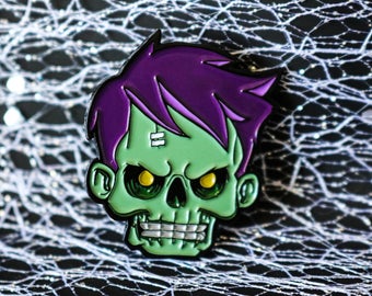 Zombie Enamel Pin on SALE Horror - Zombie Boy // Undead lapel pin