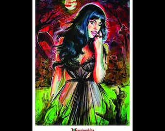 Limited Edition Gothic Vampire Art Print • Hand-Signed Illustration