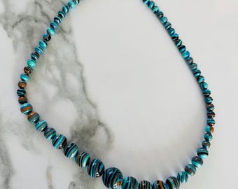 Blauwe turquoise kalkoenketting
