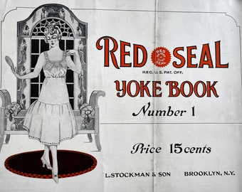 1922 "Red Seal Yoke Book" by L. Stockman of NYC, Antique, Vintage, Crochet Patterns, How To, Instructions, Tutorial, 1920s, Flapper, Women