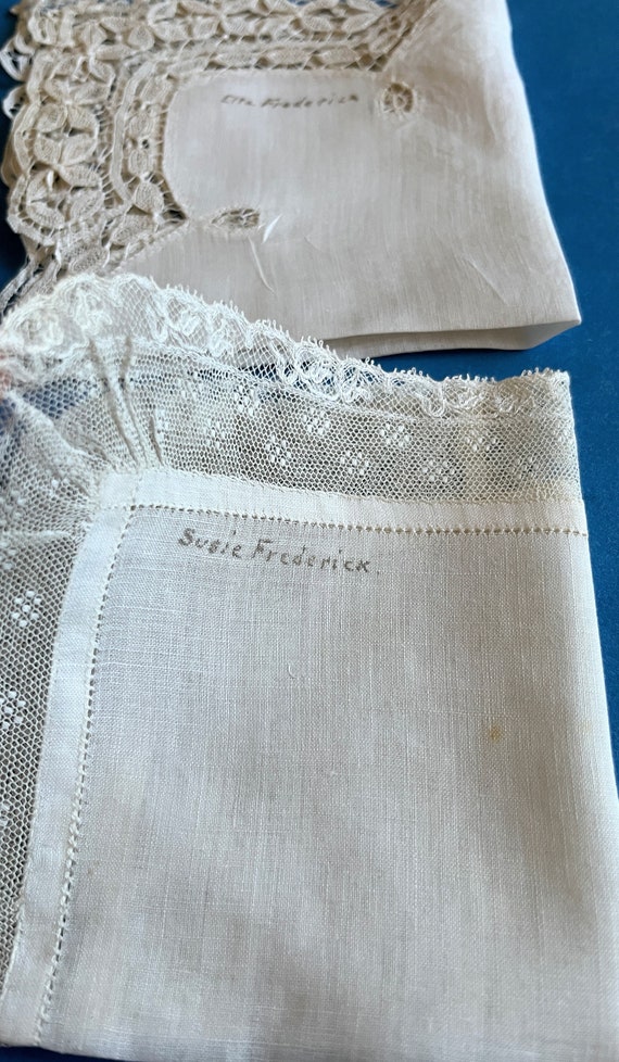 Antique Vintage Handkerchief with a Handmade Lace… - image 6