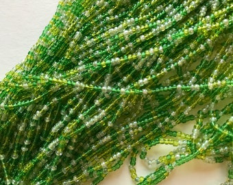 Large Lot Vintage Glass Seed Beads, Ombre Green, Czech or Japanese, Jewelry Supplies, Beading, Craft, Sewing, Embroidery, Spring, Summer