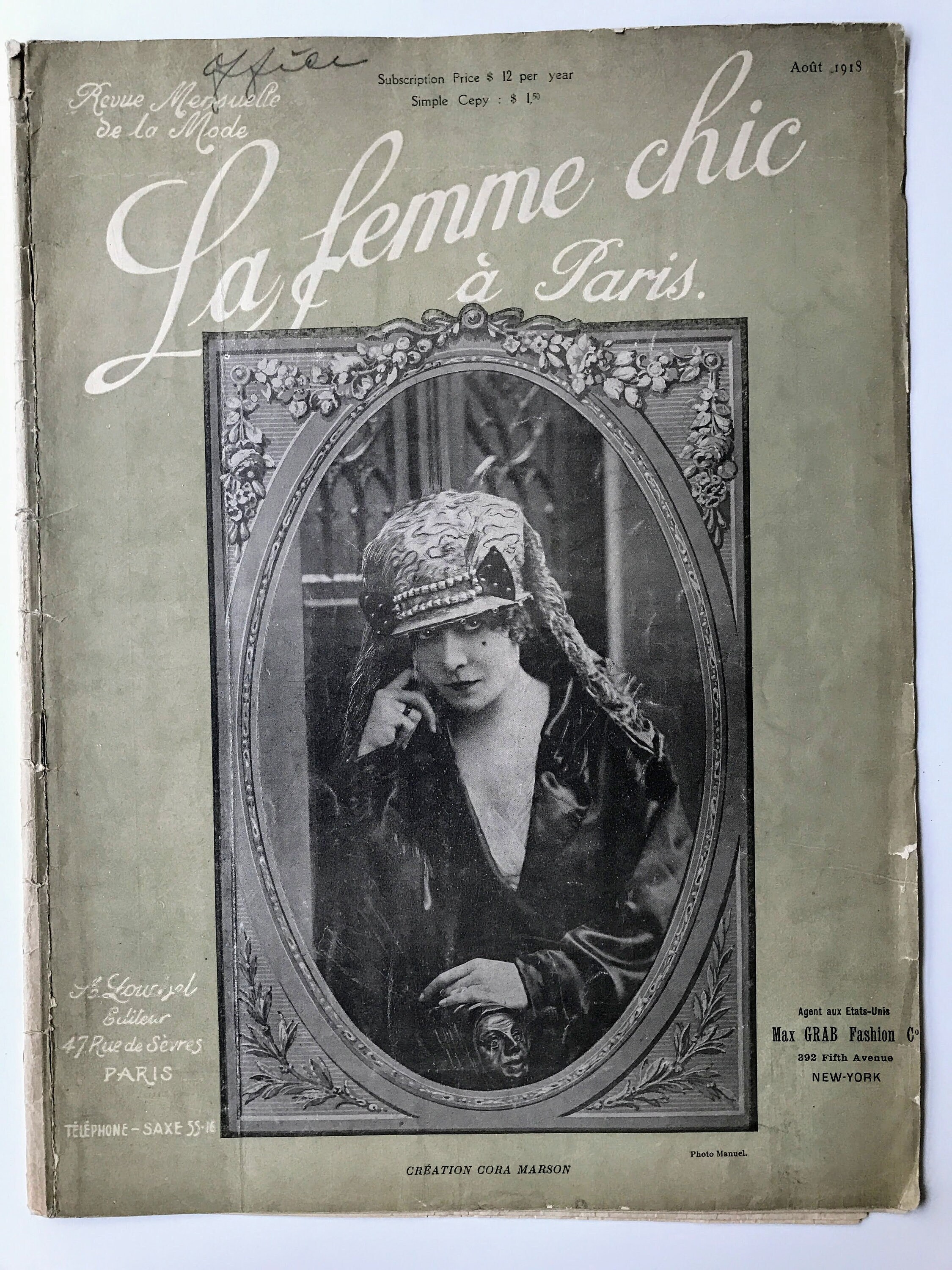 Antique 1918 Issue of La Femme Chic French Fashion Magazine - Etsy