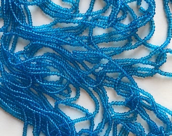 Large Lot Vintage Glass Seed Beads, Made in Japan, Aqua or Turquoise, Jewelry Supplies, Beading, Hand Beaded, Sewing, Embroidery, Japanese