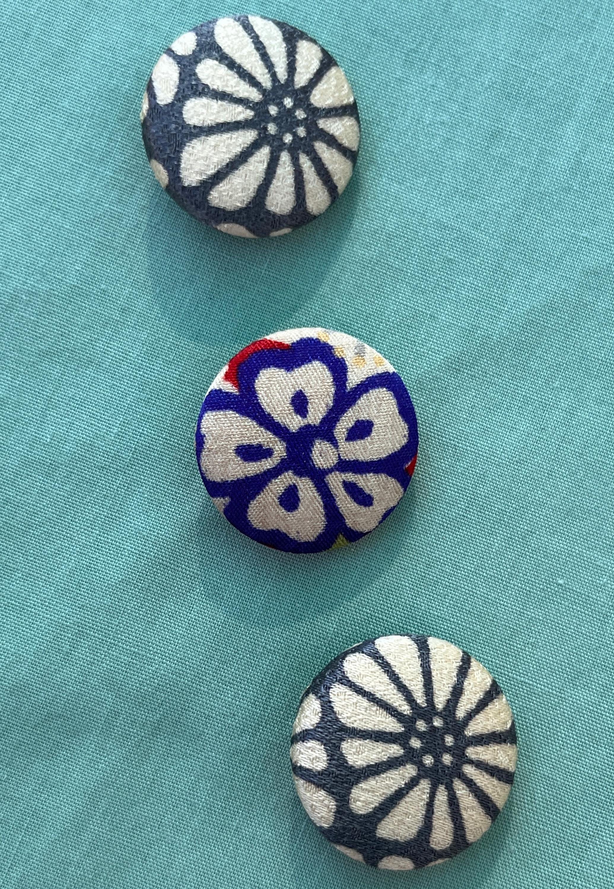 Vintage Japanese Silk Buttons: Handmade Floral Embellishments (set of ...